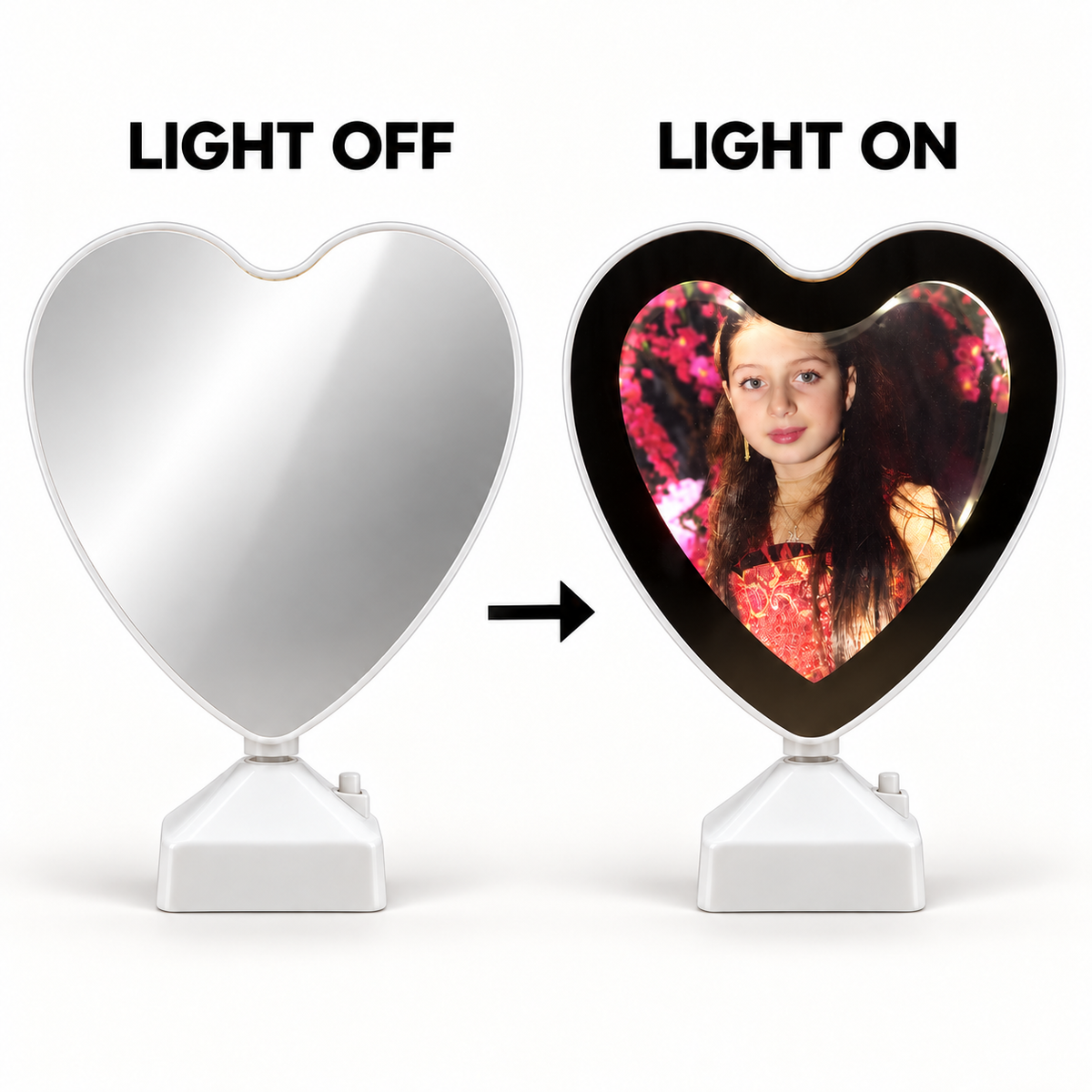 Personalized Heart Magic Mirror Photo Frame
