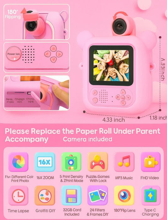 Kids Instant Thermal Printing Camera