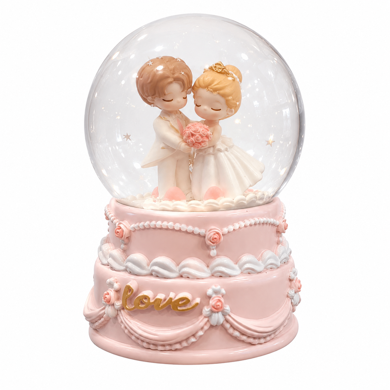Wedding Couple Snow Globe – Musical LED Decoration