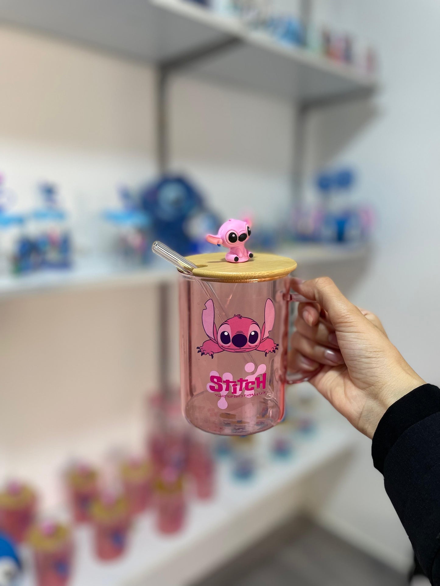 Glass mugs with straw