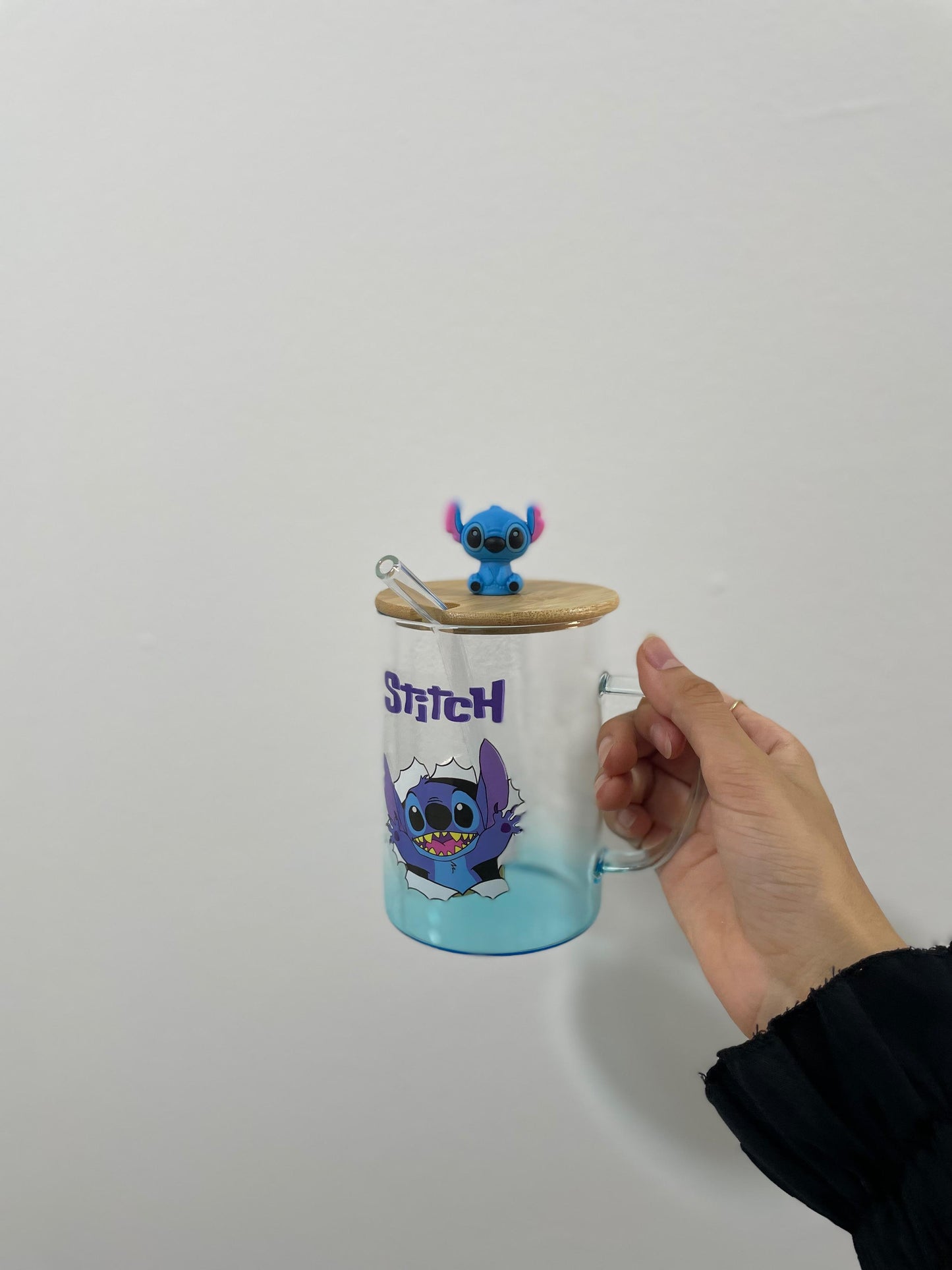 Glass mugs with a straw