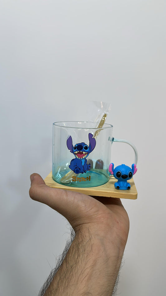 Stitch glass mug set