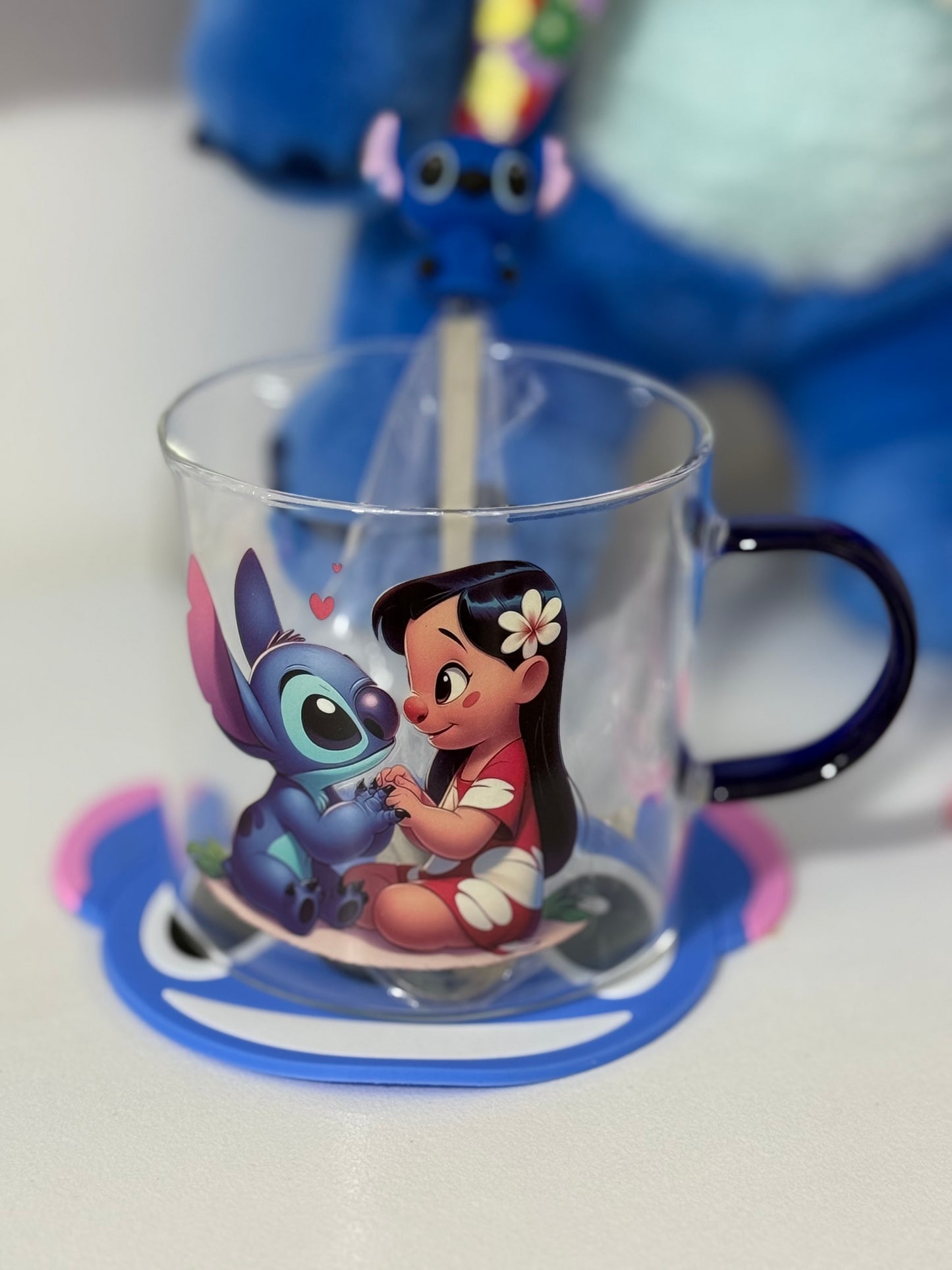 Stitch glass mug set