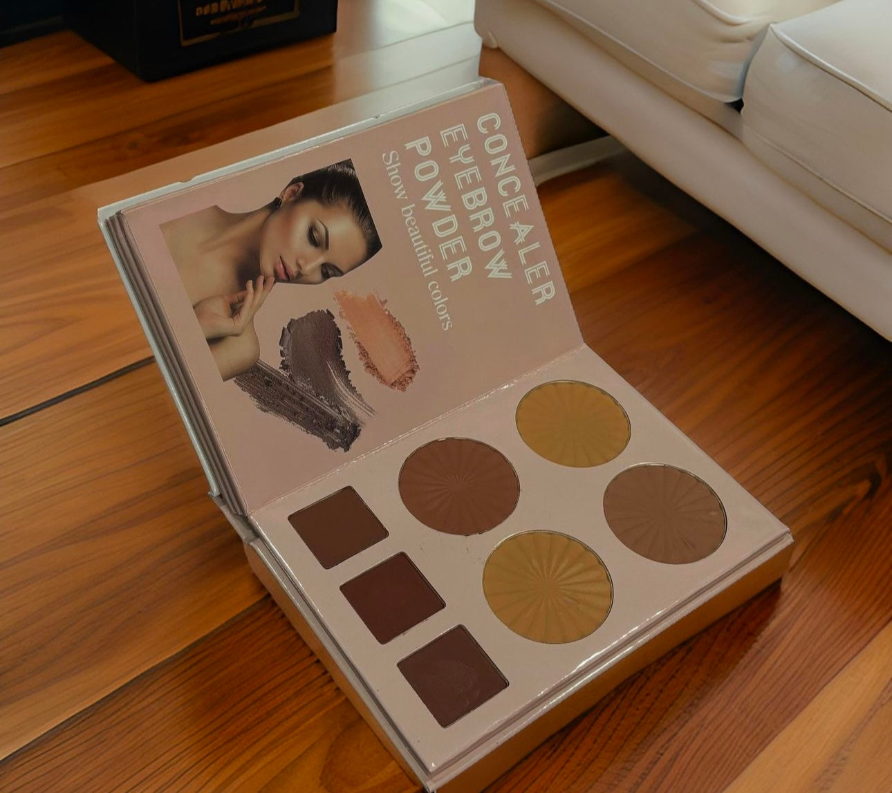 4-in-1 Makeup Book  Eyeshadow, Highlighter, Blusher & Concealer