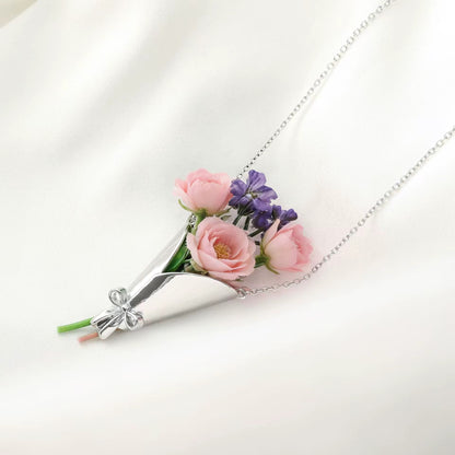 Real Flower Bouquet Necklace