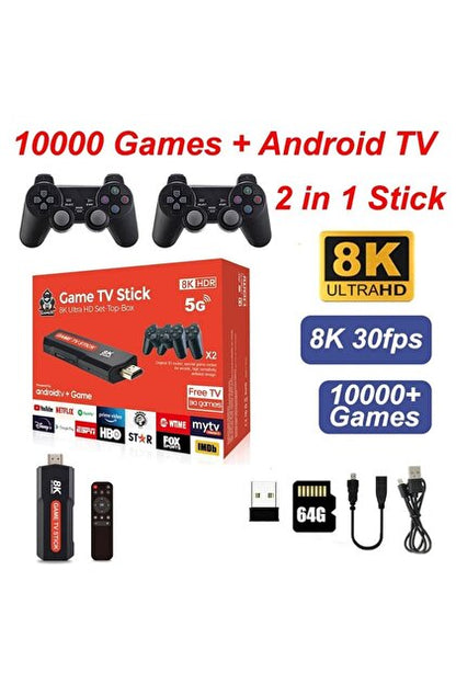 🎮 Game TV Stick – 10000+ Retro Games + Android TV (2-in-1)