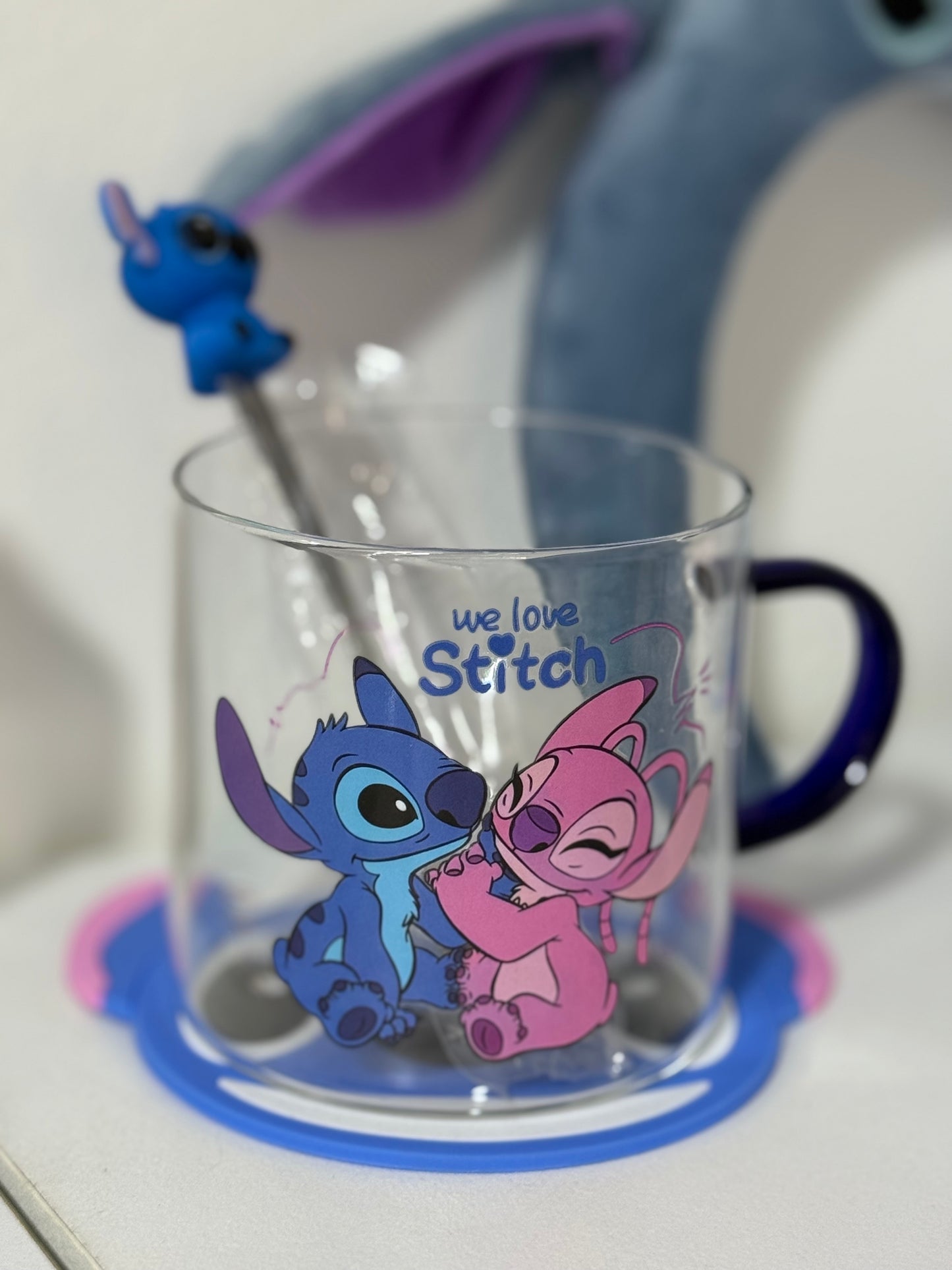 Stitch glass mug set