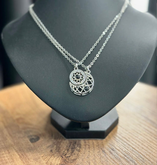 Sun moon magnetic couple necklaces