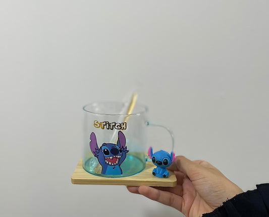 Stitch glass mug set