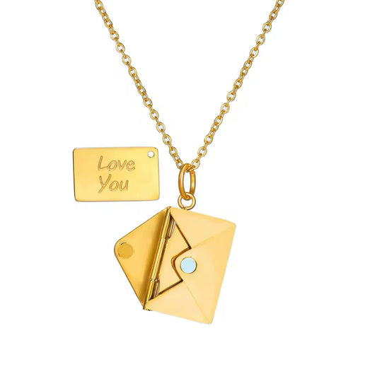 Envelope I Love You Necklace