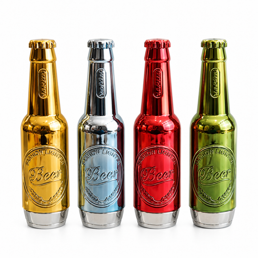 Bottle-Shaped Windproof Refillable Lighter with Safety Lock