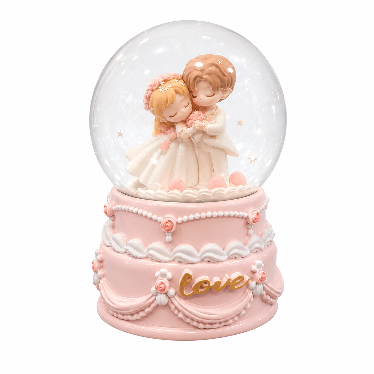 Wedding Couple Snow Globe – Musical LED Decoration