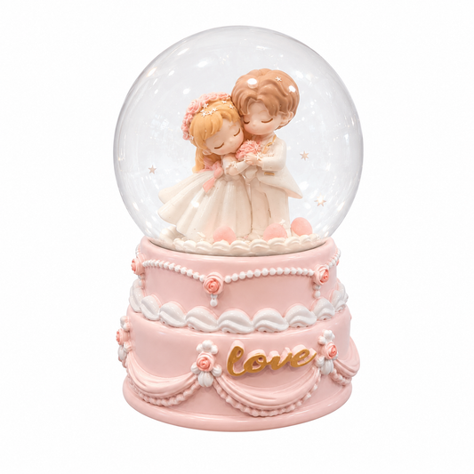 Wedding Couple Snow Globe – Musical LED Decoration