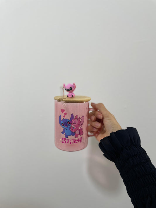 Glass mugs with a straw