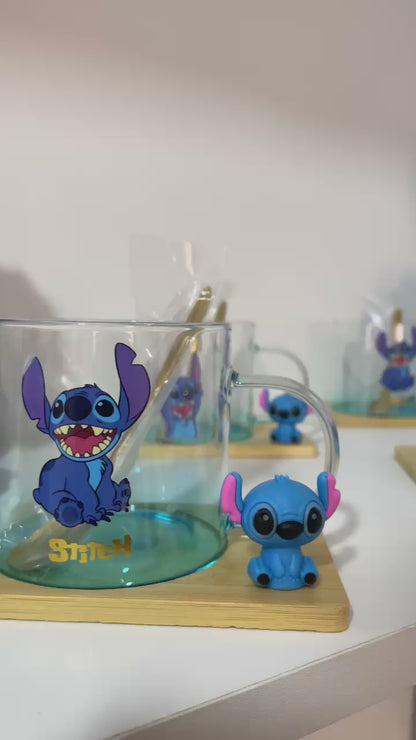 Stitch glass mug set