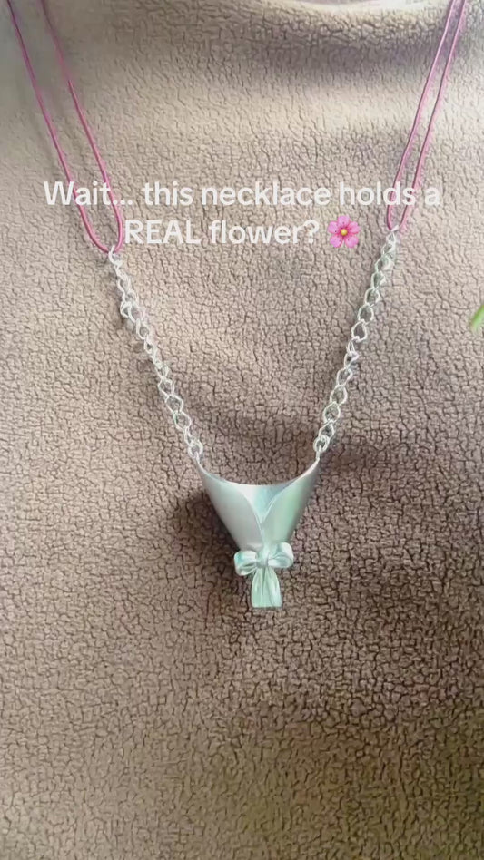 Real Flower Bouquet Necklace