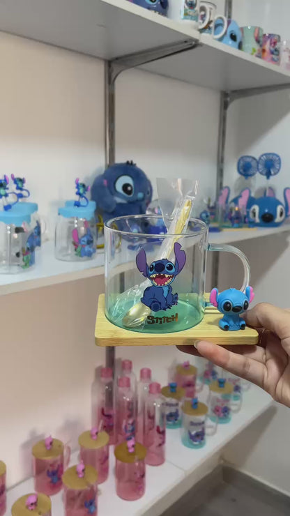 Stitch glass mug set